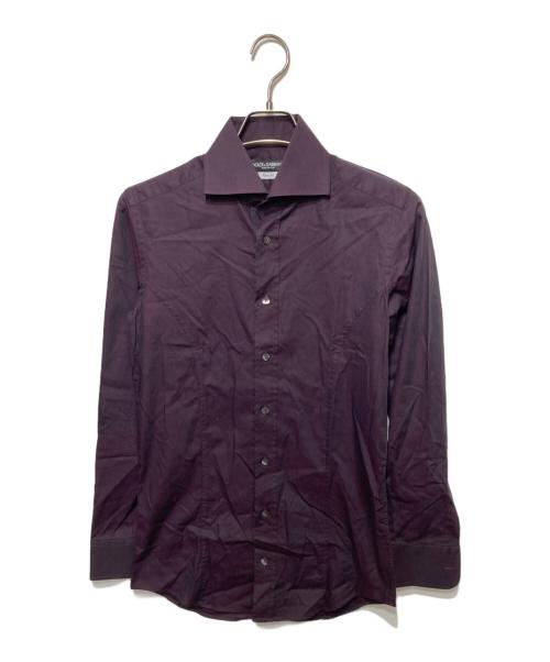 DOLCE & GABBANA（ドルチェ＆ガッバーナ）DOLCE & GABBANA (ドルチェ＆ガッバーナ) ドレスシャツ パープル×ブラック サイズ:15/38の古着・服飾アイテム