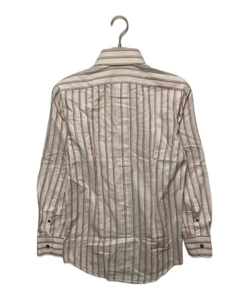 DOLCE & GABBANA（ドルチェ＆ガッバーナ）DOLCE & GABBANA (ドルチェ＆ガッバーナ) ストライプシャツ アイボリー×レッド サイズ:15/38の古着・服飾アイテム