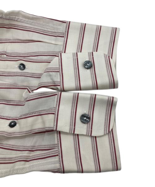 DOLCE & GABBANA（ドルチェ＆ガッバーナ）DOLCE & GABBANA (ドルチェ＆ガッバーナ) ストライプシャツ アイボリー×レッド サイズ:15/38の古着・服飾アイテム