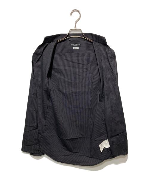 DOLCE & GABBANA（ドルチェ＆ガッバーナ）DOLCE & GABBANA (ドルチェ＆ガッバーナ) ストライプシャツ ブラック サイズ:39の古着・服飾アイテム