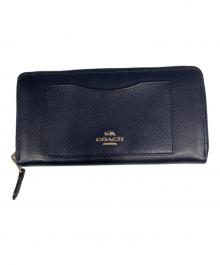 COACH（コーチ）の古着「ラウンドジップウォレット」｜ネイビー