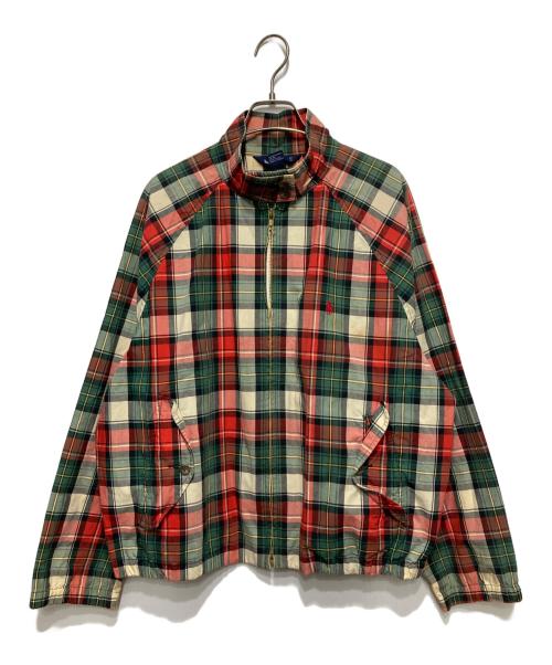 RALPH LAUREN（ラルフローレン）RALPH LAUREN (ラルフローレン) チェック柄ハリントンジャケット レッド×グリーン サイズ:Mの古着・服飾アイテム