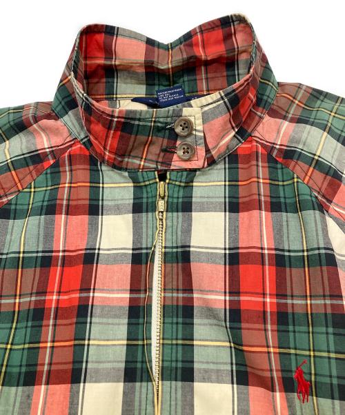 RALPH LAUREN（ラルフローレン）RALPH LAUREN (ラルフローレン) チェック柄ハリントンジャケット レッド×グリーン サイズ:Mの古着・服飾アイテム