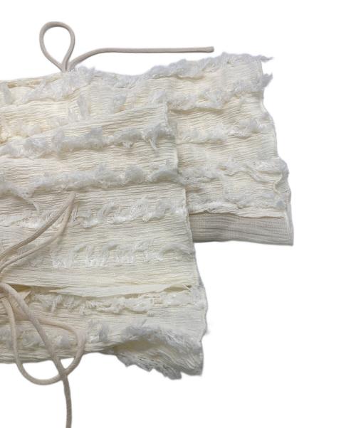 PRANK PROJECT（プランクプロジェクト）PRANK PROJECT (プランクプロジェクト) Fringe Jacquard Frill Cardigan アイボリー サイズ:FREE 未使用品の古着・服飾アイテム