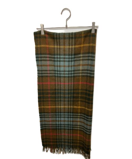 JOHNSTONS OF ELGIN（ジョンストンズオブエルガン）JOHNSTONS OF ELGIN (ジョンストンズオブエルガン) カシミヤチェックマフラー ブラウンの古着・服飾アイテム