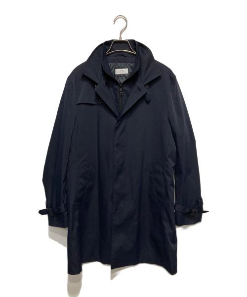 BARNEYS NEWYORK（バーニーズ・ニューヨーク）BARNEYS NEWYORK (バーニーズ・ニューヨーク) スタンドカラーコート ネイビー サイズ:48の古着・服飾アイテム