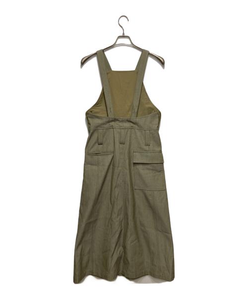 MIOSMOKEY（ミオズモーキー）MIOSMOKEY (ミオズモーキー) C/W DENIM APRON DR：ワンピース カーキ サイズ:36の古着・服飾アイテム