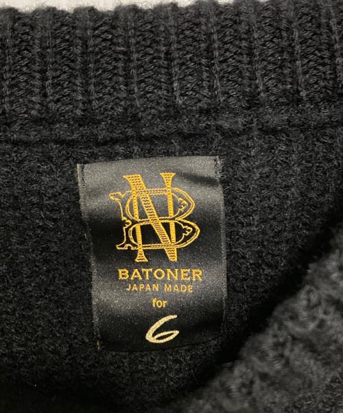BATONER（バトナ―）BATONER (バトナ―) 6(ROKU) BEAUTY&YOUTH (ロク ビューティーアンドユース) 畔クルーネックニット ブラック サイズ:Fの古着・服飾アイテム