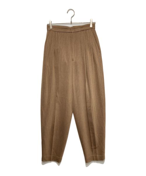 6(ROKU) BEAUTY&YOUTH（ロク ビューティーアンドユース）6(ROKU) BEAUTY&YOUTH (ロク ビューティーアンドユース) STRIPE TUCK PANTS/パンツ ブラウン サイズ:36の古着・服飾アイテム