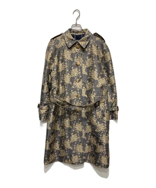 Aquascutum（アクアスキュータム）Aquascutum (アクアスキュータム) ステンカラーコート ベージュ×ネイビー サイズ:8の古着・服飾アイテム