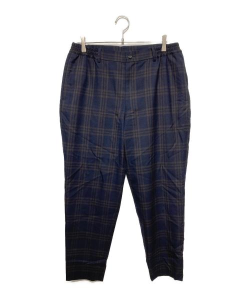 COMME des GARCONS HOMME DEUX（コムデギャルソン オム ドゥ）COMME des GARCONS HOMME DEUX (コムデギャルソン オム ドゥ) Dark Plaid Wool/ダークチェックウールパンツ ネイビー×ブラウン サイズ:Lの古着・服飾アイテム
