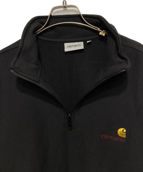Carhartt WIP（カーハート ワークインプログレス）Carhartt WIP (カーハート ワークインプログレス) HALF ZIP AMERICAN SCRIPT SWEAT ブラック サイズ:XLの古着・服飾アイテム