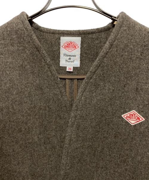 DANTON（ダントン）DANTON (ダントン) WOOL LIGHT PILE COLLARLESS JACKET/パイルジャケット ベージュ サイズ:34の古着・服飾アイテム