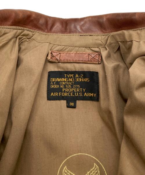 US ARMY（ユーエスアーミー）US ARMY (ユーエスアーミー) A-2レザーフライトジャケット ブラウン サイズ:36の古着・服飾アイテム