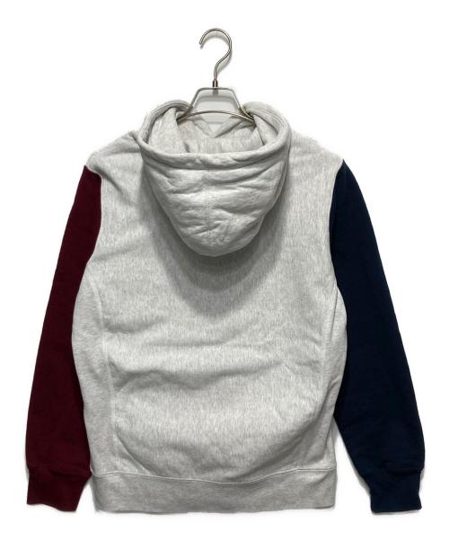SUPREME（シュプリーム）SUPREME (シュプリーム) Color Blocked Arc Logo Hooded Sweatshirt グレー×ネイビー×ボルドー サイズ:Mの古着・服飾アイテム