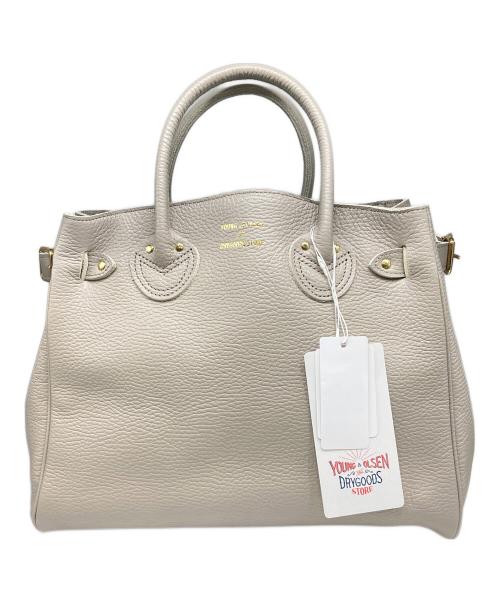 YOUNG & OLSEN The DRYGOODS STORE（ヤングアンドオルセン ザ ドライグッズストア）YOUNG & OLSEN The DRYGOODS STORE (ヤングアンドオルセン ザ ドライグッズストア) EMBOSSED LEATHER BELTED TOTE S/レザーベルテッドトート ベージュの古着・服飾アイテム