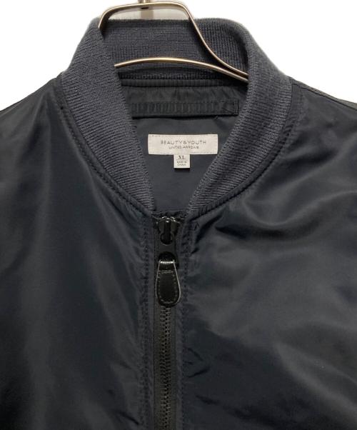 BEAUTY&YOUTH（ビューティーアンドユース）BEAUTY&YOUTH (ビューティーアンドユース) 切替MA-1ジャケット ブラック サイズ:XLの古着・服飾アイテム