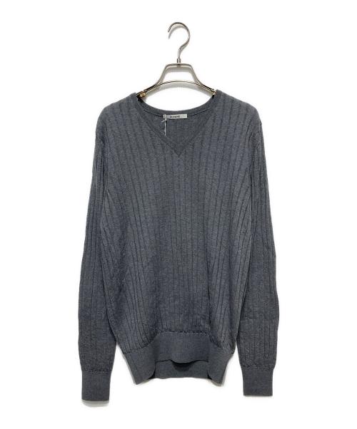 SLOANE（スローン）SLOANE (スローン) 18G メリノウール ワイドリブ ニット グレー サイズ:4の古着・服飾アイテム