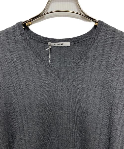 SLOANE（スローン）SLOANE (スローン) 18G メリノウール ワイドリブ ニット グレー サイズ:4の古着・服飾アイテム