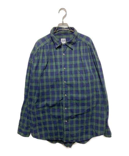 AiE（エーアイイー）AiE (エーアイイー) チェックシャツ グリーン×ネイビー サイズ:Lの古着・服飾アイテム