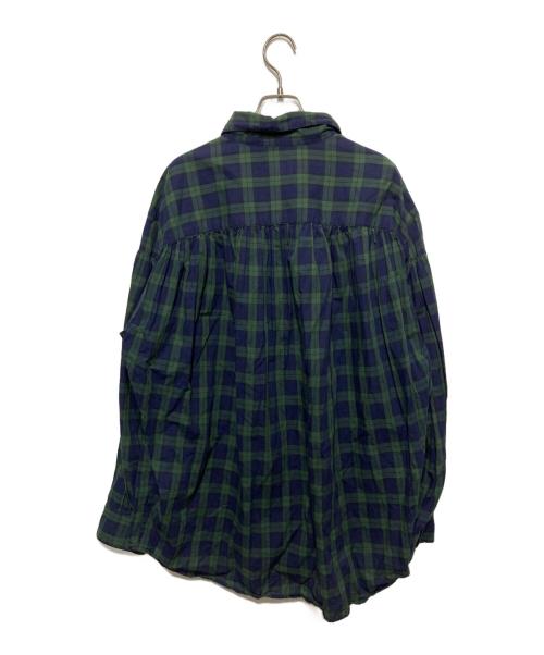 AiE（エーアイイー）AiE (エーアイイー) チェックシャツ グリーン×ネイビー サイズ:Lの古着・服飾アイテム