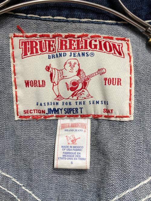 TRUE RELIGION（トゥルー レリジョン）TRUE RELIGION (トゥルー レリジョン) JIMMY SUPER Tステッチデニムジャケット インディゴ サイズ:Sの古着・服飾アイテム