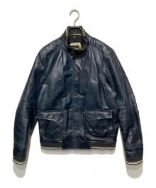 nano・universe×CLOSED（ナノ・ユニバース×クローズド）の古着「ホースレザージャケット」｜ネイビー
