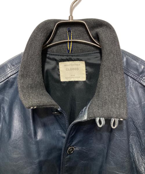 nano・universe（ナノ・ユニバース）nano・universe (ナノ・ユニバース) CLOSED (クローズド) ホースレザージャケット ネイビー サイズ:40の古着・服飾アイテム
