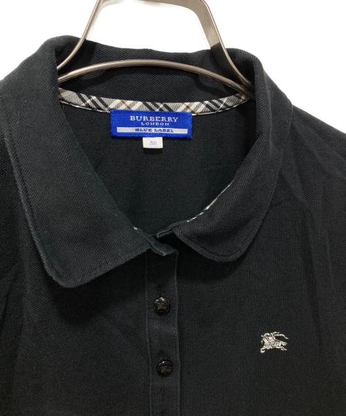 BURBERRY BLUE LABEL（バーバリー ブルー レーベル）BURBERRY BLUE LABEL (バーバリー ブルー レーベル) ポロシャツ ブラック サイズ:38の古着・服飾アイテム
