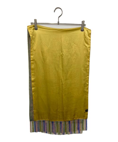ETRO（エトロ）ETRO (エトロ) 総柄ストール グリーン×イエローの古着・服飾アイテム