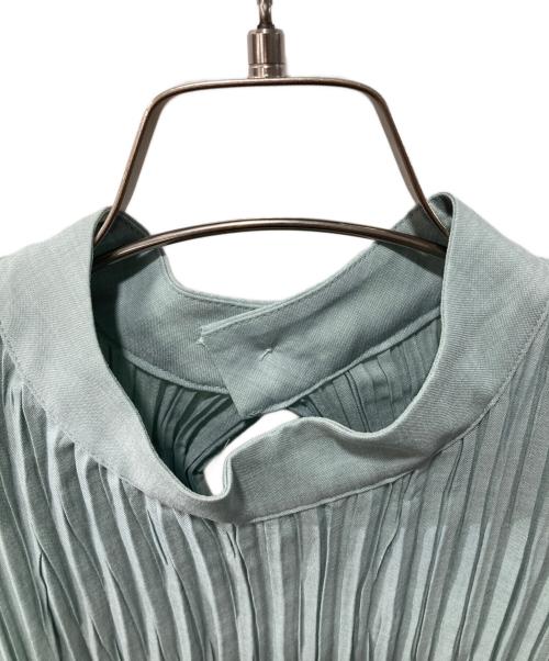 STUDIOUS（ステュディオス）STUDIOUS (ステュディオス) プリーツブラウス グリーン サイズ:Fの古着・服飾アイテム