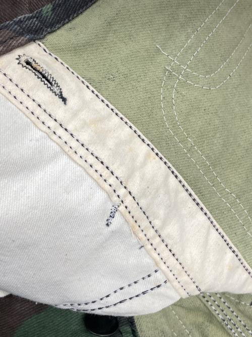 Pointer（ポインター）Pointer (ポインター) 迷彩柄オーバーオール カーキ サイズ:30の古着・服飾アイテム