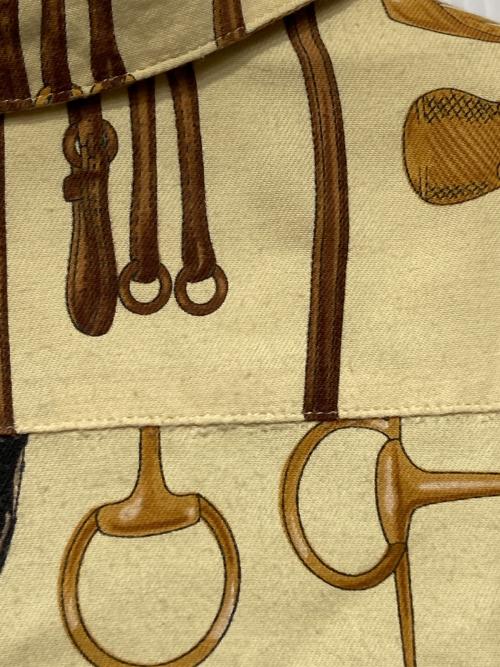 RALPH LAUREN（ラルフローレン）RALPH LAUREN (ラルフローレン) 馬具柄オープンカラーシャツ イエロー サイズ:9の古着・服飾アイテム