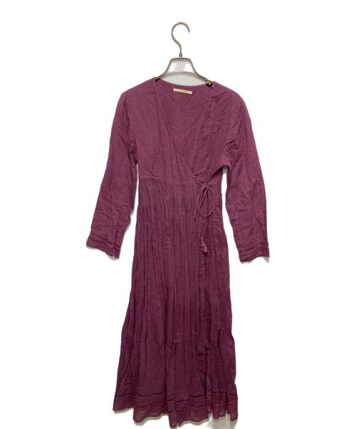 ne quittez pas（ヌキテパ）ne quittez pas (ヌキテパ) コットンボイル クロスオーバーフロントガウン パープル サイズ:表記なしの古着・服飾アイテム