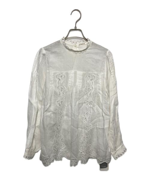 IENA（イエナ）IENA (イエナ) エンブロイダリーロングスリーブブラウス ホワイト サイズ:F 未使用品の古着・服飾アイテム