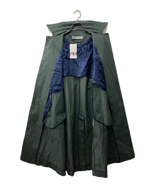 ZARA（ザラ）ZARA (ザラ) ステンカラーコート グリーン サイズ:Sの古着・服飾アイテム