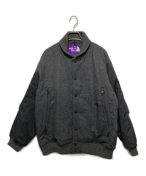 THE NORTHFACE PURPLELABEL（ザ・ノースフェイス パープルレーベル）THE NORTHFACE PURPLELABEL (ザ・ノースフェイス パープルレーベル) Herringbone Tweed Varsity Jacket/ヘリンボーン ツイード バーシティ ジャケット グレー サイズ:Sの古着・服飾アイテム