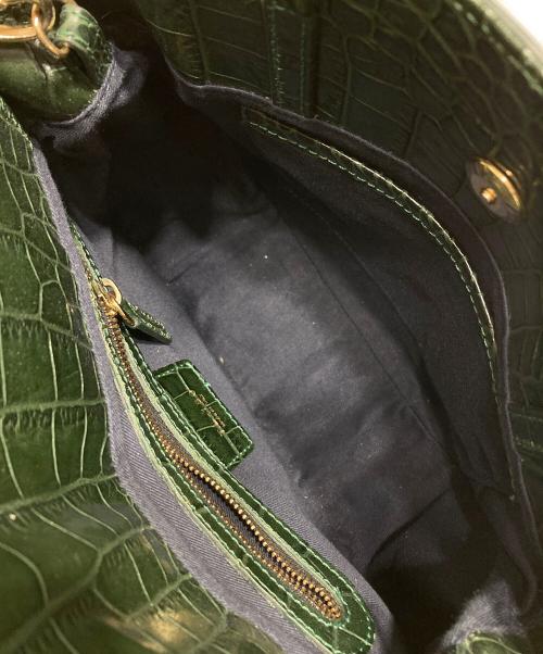 TL-180（ティーエルワンエイトゼロ）TL-180 (ティーエルワンエイトゼロ) 型押し2WAYバッグ グリーンの古着・服飾アイテム