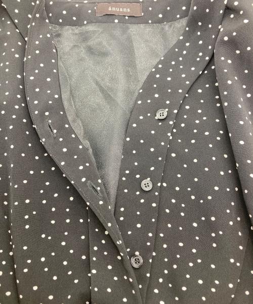 anuans（アニュアンス）anuans (アニュアンス) ドットノースリーブマーメイドワンピース ブラック サイズ:Sの古着・服飾アイテム