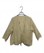 JURGEN LEHLヨーガンレール）の古着「麻縮み ノーカラー ジャケット」｜ベージュ