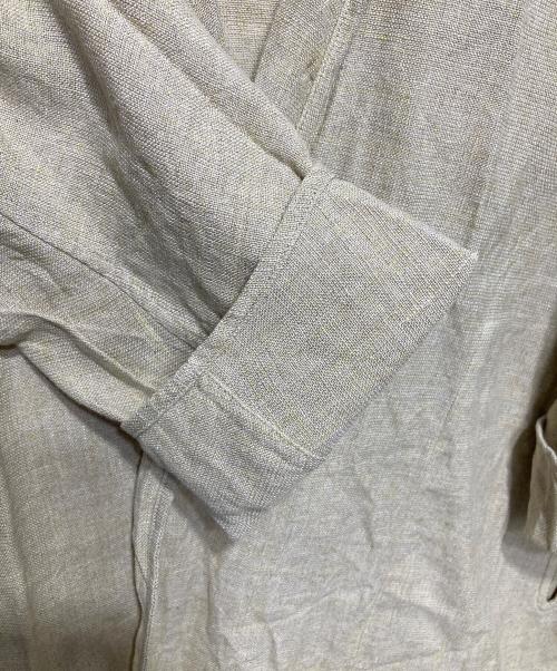 JURGEN LEHL（ヨーガンレール）JURGEN LEHL (ヨーガンレール) 麻縮み ノーカラー ジャケット ベージュ サイズ:表記なしの古着・服飾アイテム