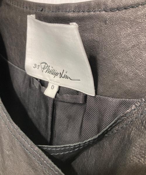 3.1 phillip lim（スリーワンフィリップリム）3.1 phillip lim (スリーワンフィリップリム) レザーライダースジャケット ブラックの古着・服飾アイテム