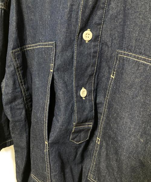 KAGURE（カグレ）kagure (カグレ) コットンリネンデニムハーフスリーブシャツ インディゴ サイズ:FREEの古着・服飾アイテム