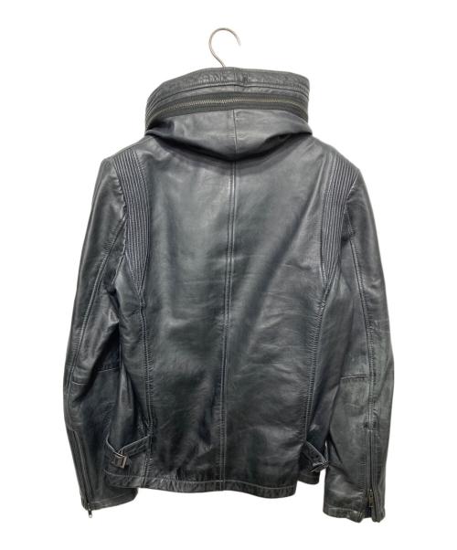 Haruf（ハルフ）Haruf (ハルフ) レザージャケット ネイビー サイズ:Lの古着・服飾アイテム