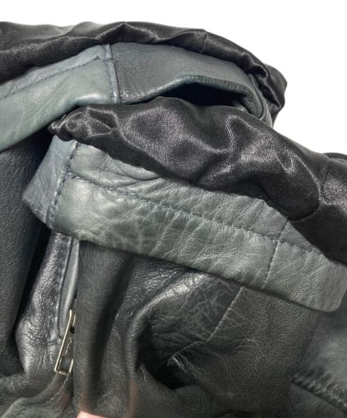 Haruf（ハルフ）Haruf (ハルフ) レザージャケット ネイビー サイズ:Lの古着・服飾アイテム