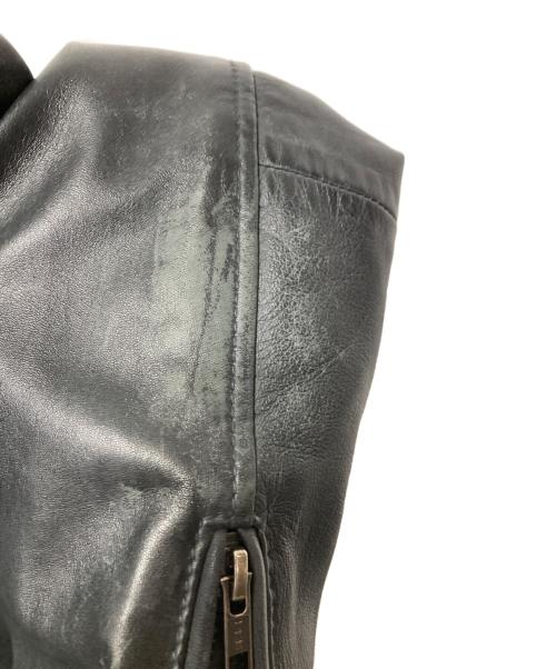 Haruf（ハルフ）Haruf (ハルフ) レザージャケット ネイビー サイズ:Lの古着・服飾アイテム