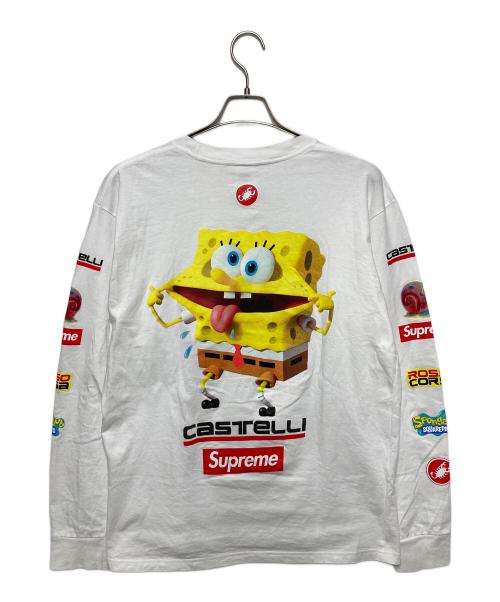 SUPREME（シュプリーム）Supreme (シュプリーム) Castelli (カステリ) SpongeBob Castelli Racing L/S Te ホワイト サイズ:Lの古着・服飾アイテム