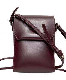 YAHKI（ヤーキ）の古着「スクエアミニレザーショルダーバッグ」｜ボルドー