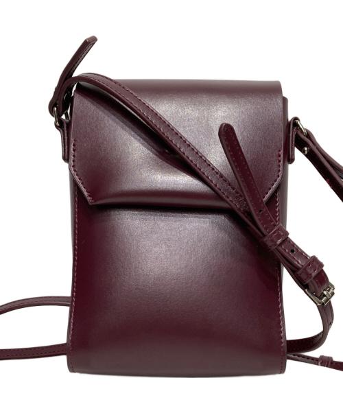 YAHKI（ヤーキ）YAHKI (ヤーキ) スクエアミニレザーショルダーバッグ ボルドーの古着・服飾アイテム