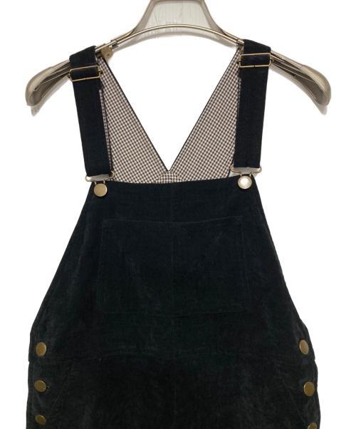 YORI（ヨリ）yori (ヨリ) ベルベットサロペット ブラック サイズ:34の古着・服飾アイテム